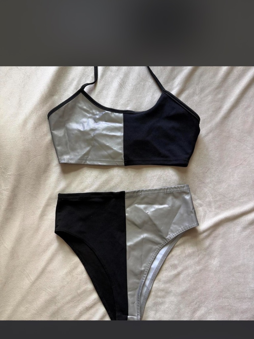 Reflective Black/Silver Colorblock Rave Matching Set - Picture 2 of 4